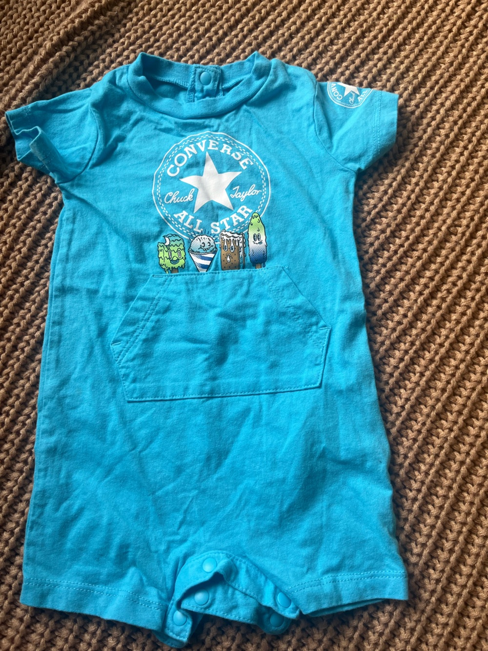 Converse Turquoise Blue All Star Infant One-Piece Bodysuit